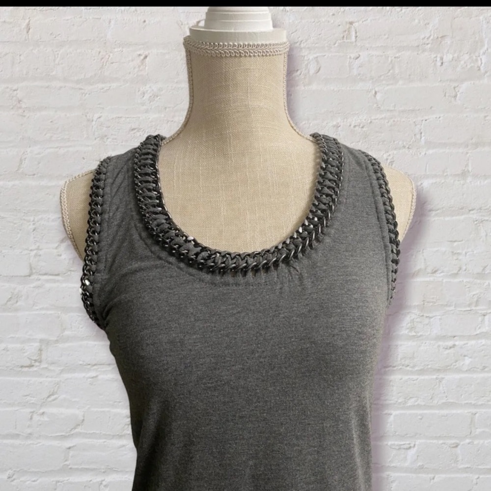 ALL SAINTS - Itita Vest Chain Neck Line Charcoal Tank Top Size 4 - Picture 3 of 9